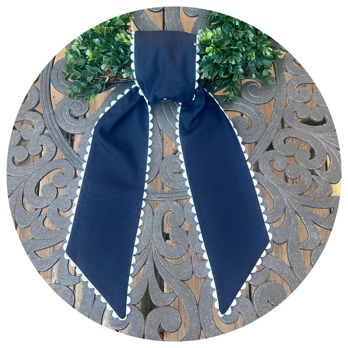Custom Linen Sashes with Trim 