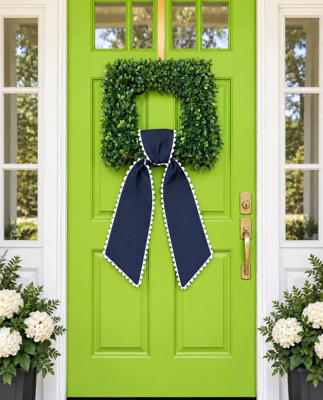 Custom Linen Sashes with Trim 