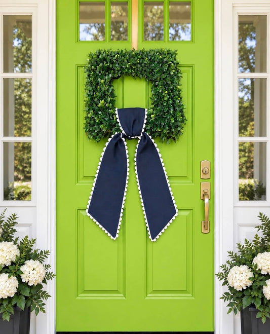 Custom Linen Sashes with Trim 