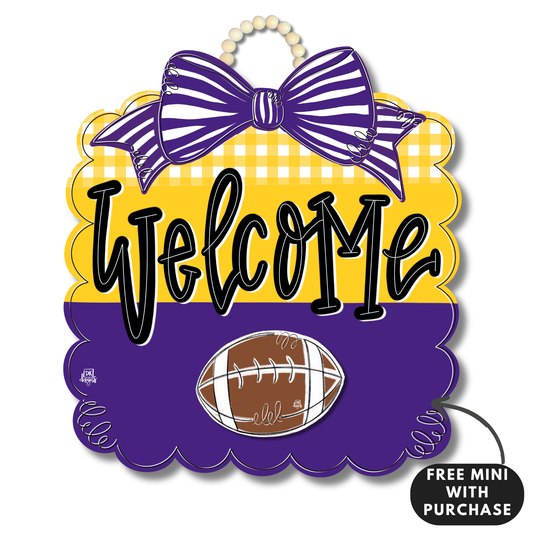 DK Purple and Yellow Gold Football Scallop w / mini