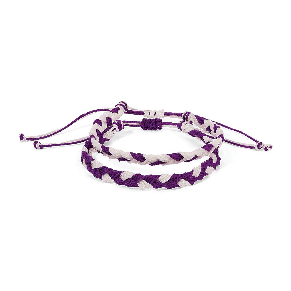 Team Colors | Fanfare Braided Bracelets Set2 | Purple+White