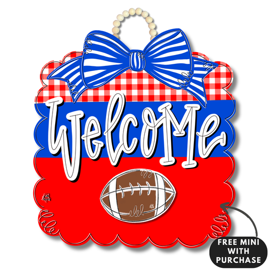 DK Red and Blue Football Scallop w / mini