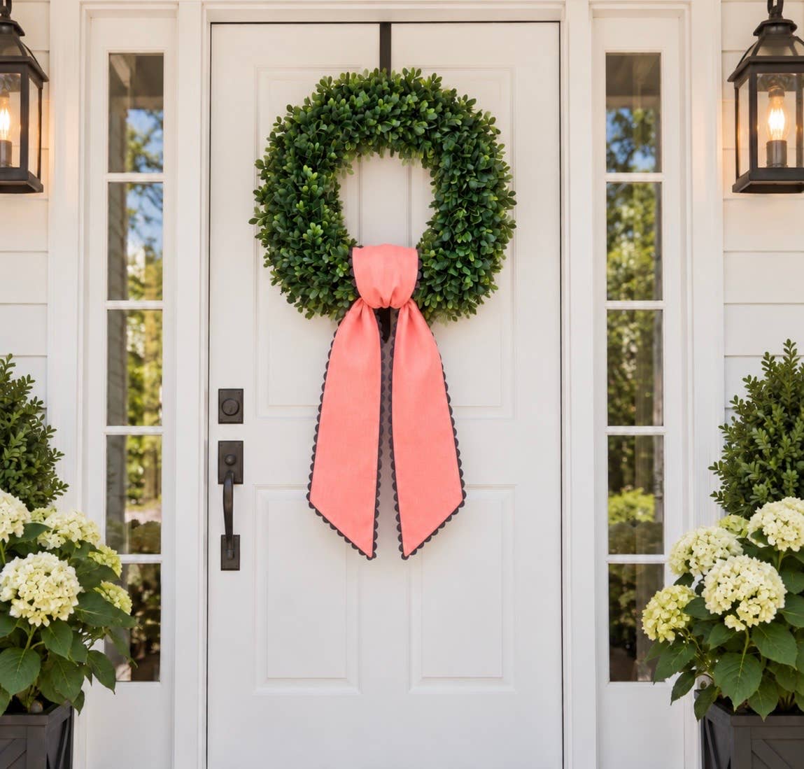 Custom Linen Sashes with Trim 