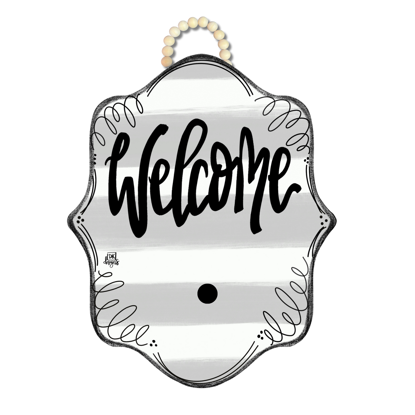 Stripe Bloom "Welcome" Hanger + Mini