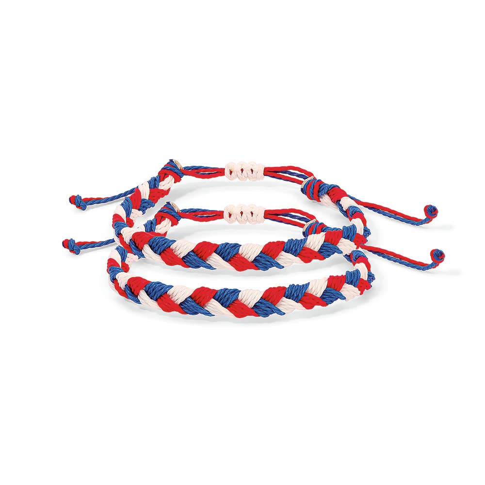 Team Colors | Fanfare Braided Bracelets S2 | Red+White+Blue