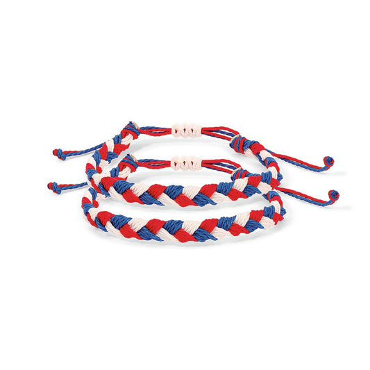 Team Colors | Fanfare Braided Bracelets S2 | Red+White+Blue