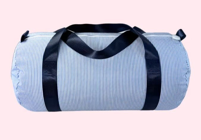 Medium Duffle - Navy Seer Sucker
