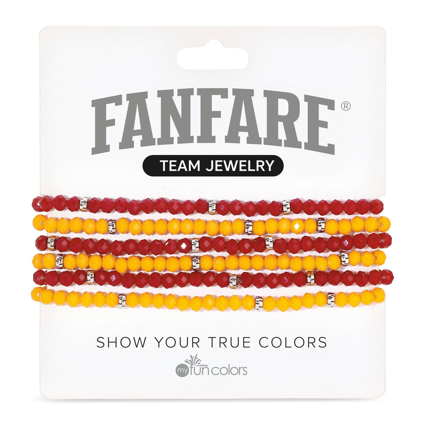 Fanfare Team Colors | Mini Crystal Stretch Bracelet 6pc Set
