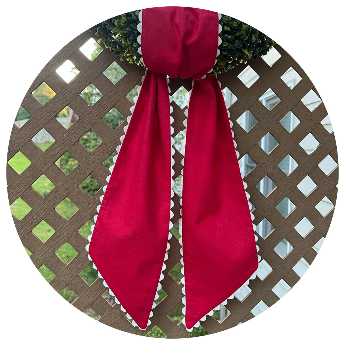 Custom Linen Sashes with Trim 
