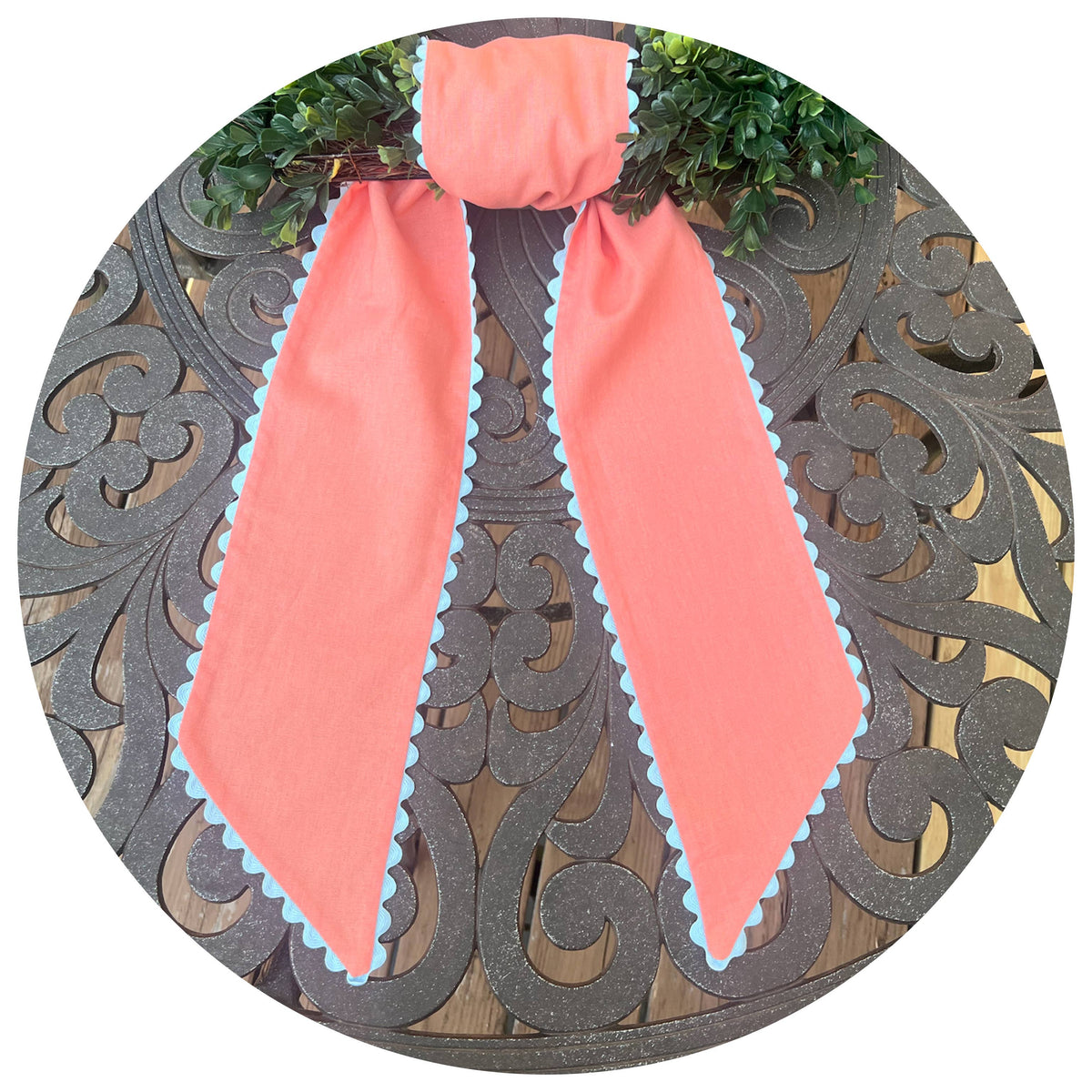 Custom Linen Sashes with Trim 