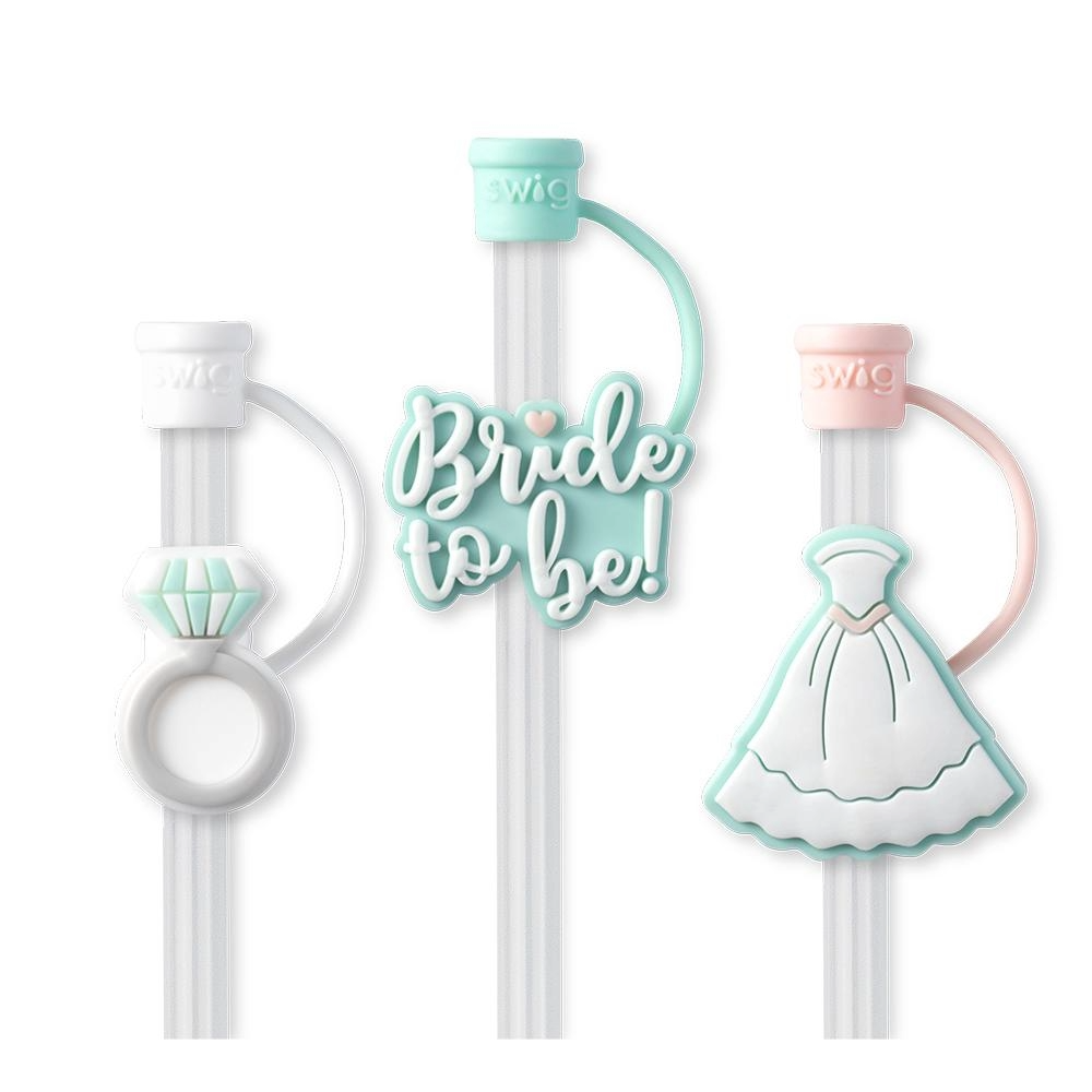 Bride to Be Straw Topper Set