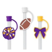 We've Got Spirit Purple + Yellow Straw Topper Set