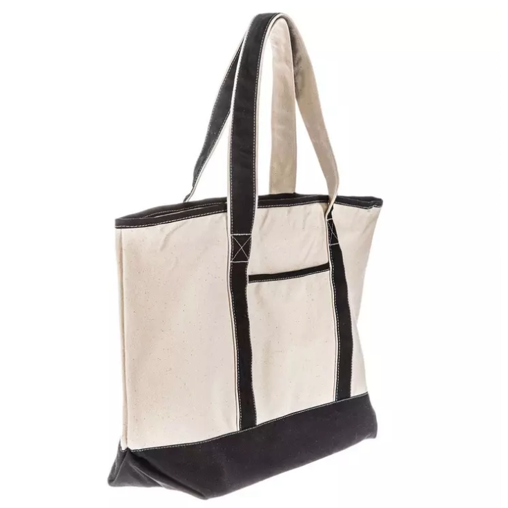 Large Black/Natural Canvas Bag