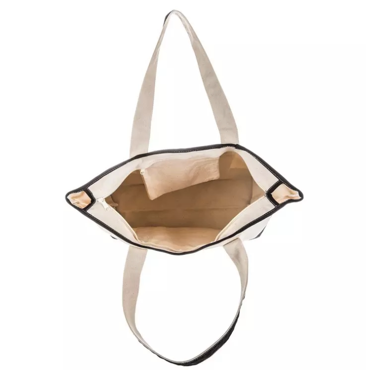 Large Black/Natural Canvas Bag