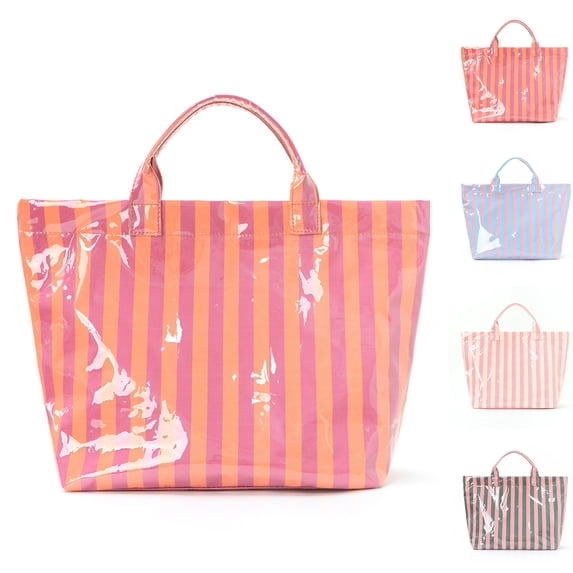 PVC Striped Tote Bag