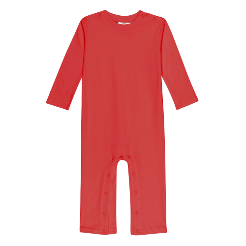 Boys Long Sleeve Romper - Red