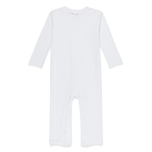 Boys Long Sleeve Romper - White