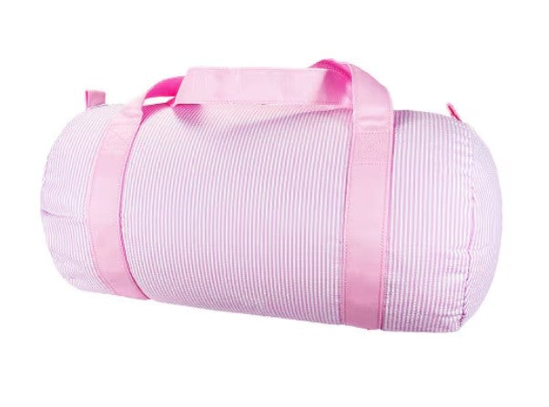 Medium Duffle - Pink Seer Sucker