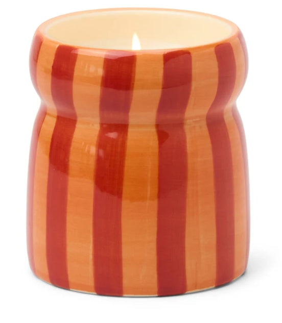 RED/CORAL STRIPED CABANA WITH LID - SPICED APPLE