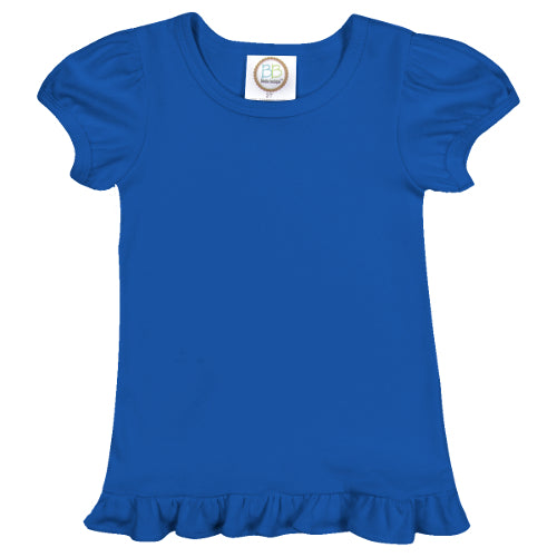Short Sleeve Ruffle Shirt - Royal