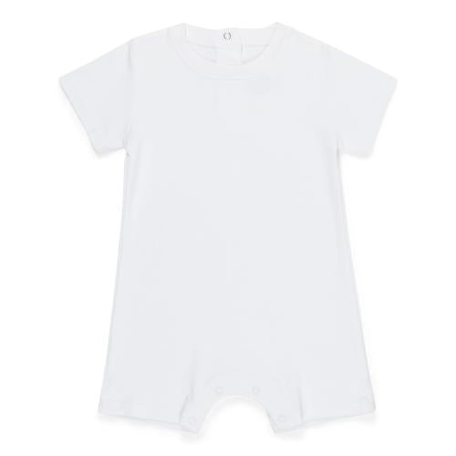 Boys Short Sleeve Romper - White